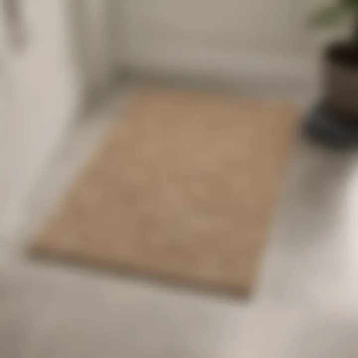 Stylish beige doormat in a contemporary entryway