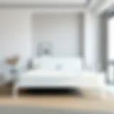 Sleek Design in Minimalist Décor Sleek white modern bedframe in a minimalist bedroom