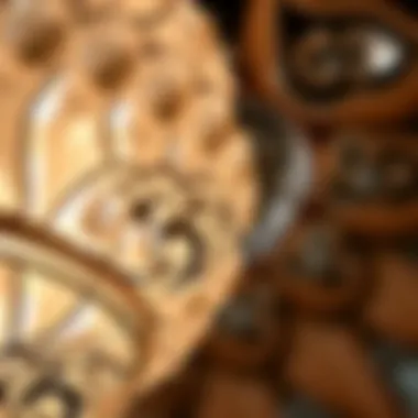 Close-up view of intricate craftsmanship on a Tiffany crystal fan blade