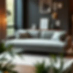 Modern sofa bed in a stylish living room setting