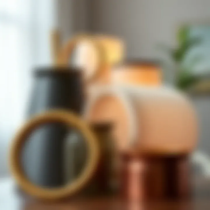 Variety of Lamp Shade Holder Rings Different types of lamp shade holder rings displayed together