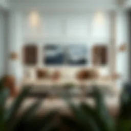 Elegant 86 inch sofa in a modern living room setting