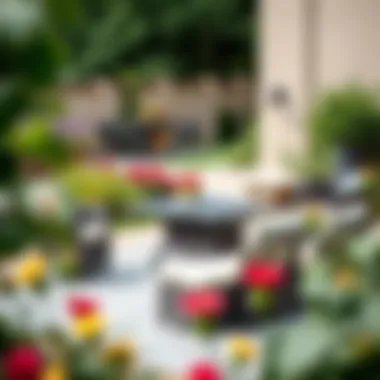 Diverse Design Styles Different design styles of 10-seater patio sets showcased in a garden