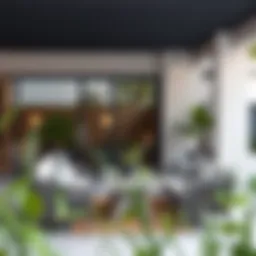 Elegant arrangement of a 10-seater patio set in a contemporary outdoor space