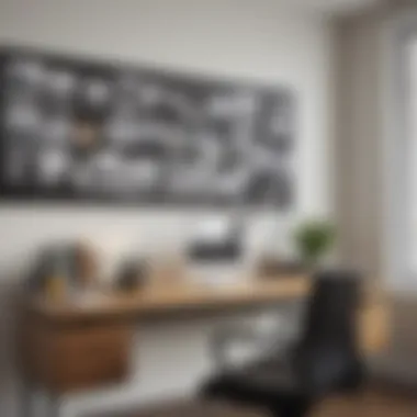 Modern office with wall file hangers used creatively