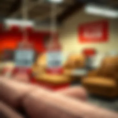 Price tags showcasing affordability at Woodbridge Furniture Outlet